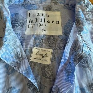 Frank & Eileen Blue and Gray Floral Shirt